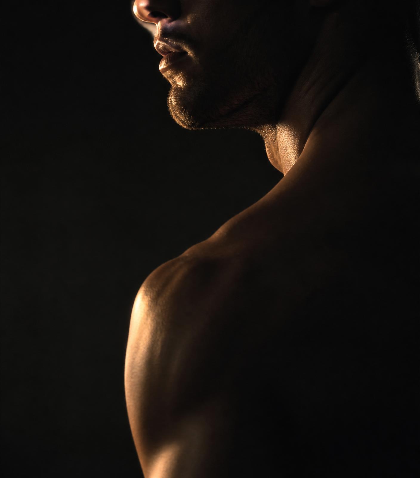 Cinematic portrait of a performer in dramatic light
